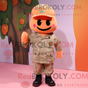 Peach Army Soldier mascot...