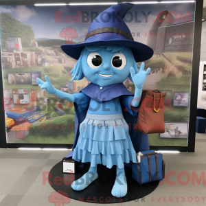 Blue Witch mascot costume...