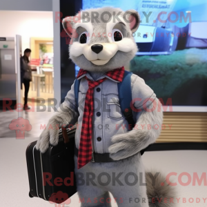 Grå ilder maskot kostume...