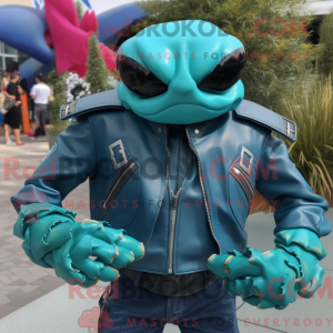 Teal Crab mascottekostuum...