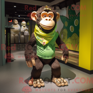 Oliven chimpanse maskot...