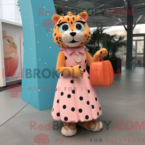 Peach Jaguar mascot costume...