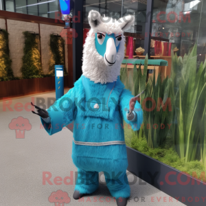 Blå lama maskot kostume...