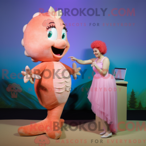 Peach Mermaid mascot...