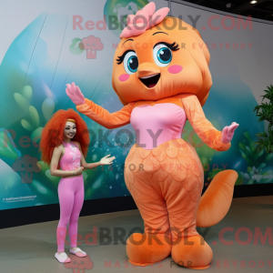 Peach Mermaid Maskottchen...