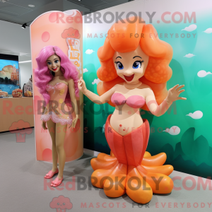 Peach Mermaid mascot...
