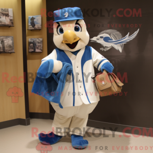 Cream Blue Jay maskot...