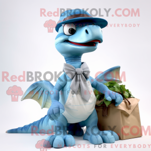 Sky Blue Utahraptor mascot...