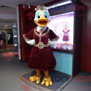 Maroon Muscovy Duck mascot...