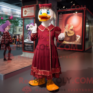 Maroon Muscovy Duck mascot...