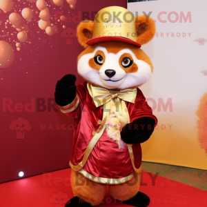 Gold Red Panda mascot...