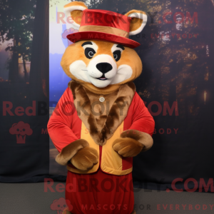 Gold Red Panda mascot...