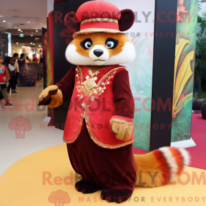 Gold Red Panda mascot...