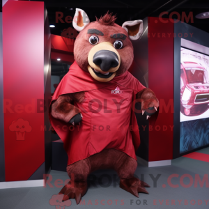Maroon Wild Boar mascot...