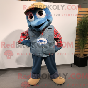 Blue Salmon mascot costume...