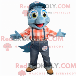 Blå laks maskot...