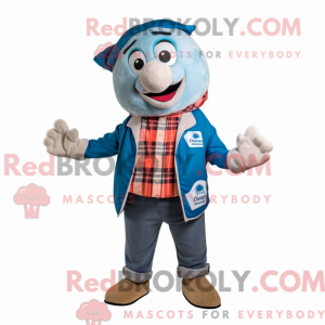 Blauwe zalm mascottekostuum...