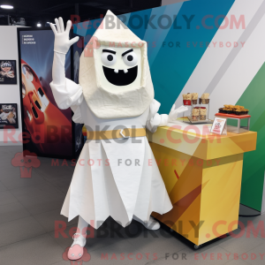 Hvid Nachos maskot kostume...