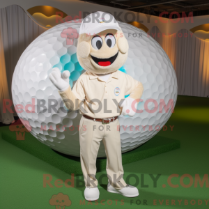 Cream Golf Ball maskot...