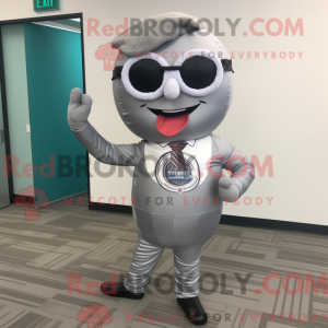 Silver Donut mascot costume...