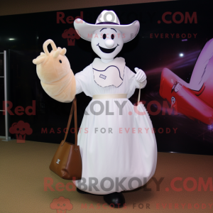 White Cowboy mascot costume...