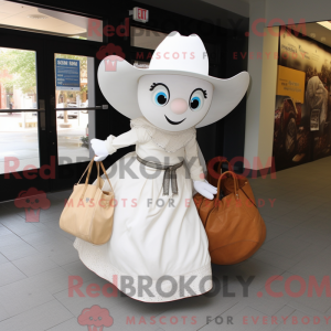 White Cowboy mascot costume...