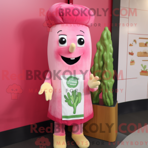 Postava maskota z růžového...