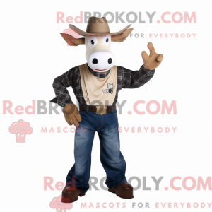 Tan Zebu mascottekostuum...