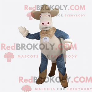 Tan Zebu maskot kostume...