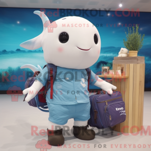 Sky Blue Narwhal mascot...