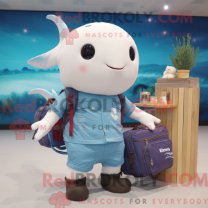Sky Blue Narwhal maskot...