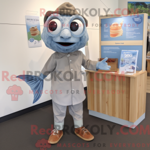 Gray Fish And Chips mascot...