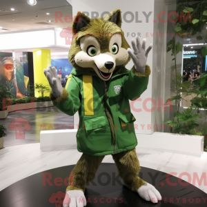 Olive Wolf mascot costume...
