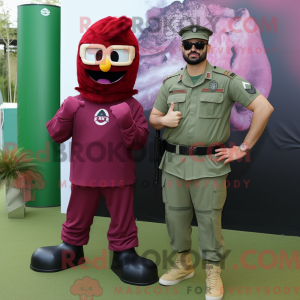 Maroon Para Commando mascot...