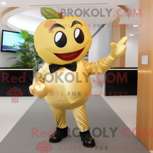Guld æble maskot kostume...