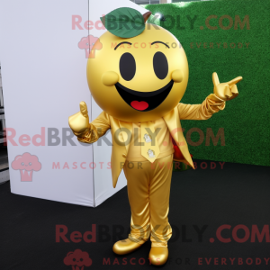 Guld æble maskot kostume...