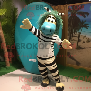 Turkis Zebra maskot kostume...