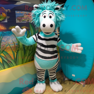 Turquoise Zebra mascot...