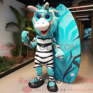 Turquoise Zebra mascot...