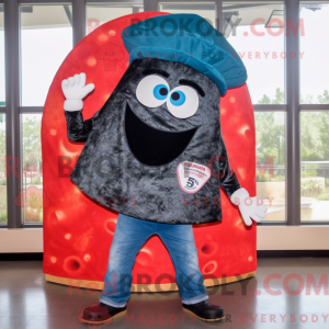 Black Pizza Slice mascot...