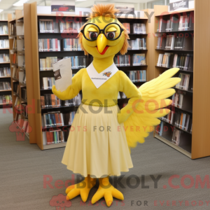 Gul fasan maskot kostume...