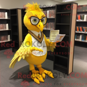 Gul fasan maskot kostume...