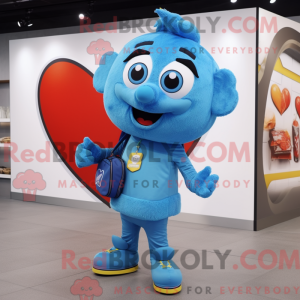 Blue Heart maskot kostume...