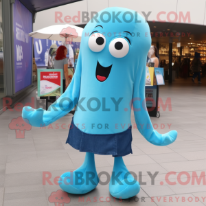 Sky Blue Squid mascot...