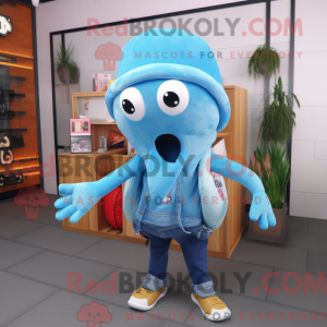 Maskotka Sky Blue Squid w...