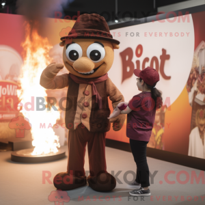 Brun Fire Eater maskot...