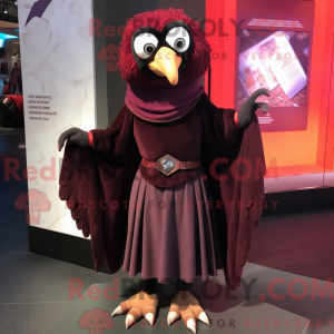 Maroon Crow mascottekostuum...