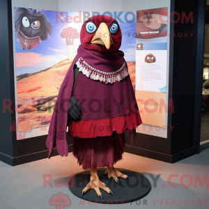 Maroon Crow mascot costume...