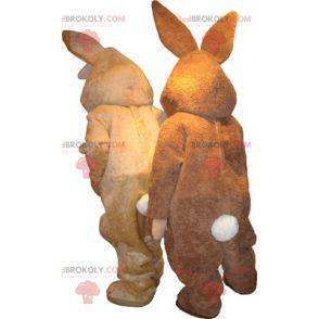 2 mascotas de conejo, una marrón y otra beige - Redbrokoly.com