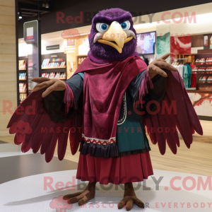 Maroon Crow mascottekostuum...